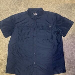 Pacific Trail Men's Navy Blue Short Sleeve Button Up Collared Shirt Size XL